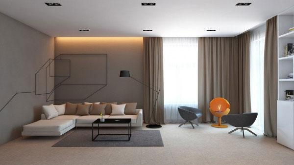 Зал в стиле минимализм: особенности стиля, подбор мебели и аксессуаров