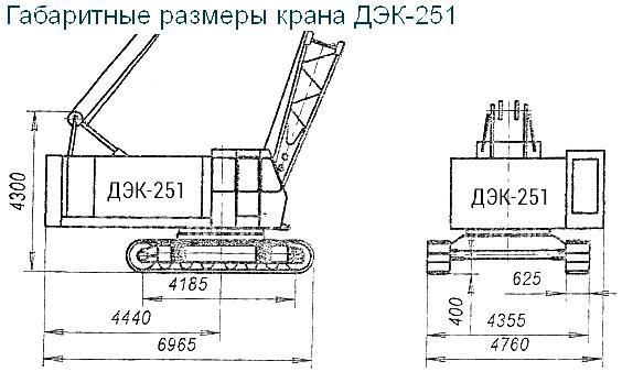 Кран ДЭК-251: технические характеристики, габариты, вес, грузоподъемность и особенности эксплуатации